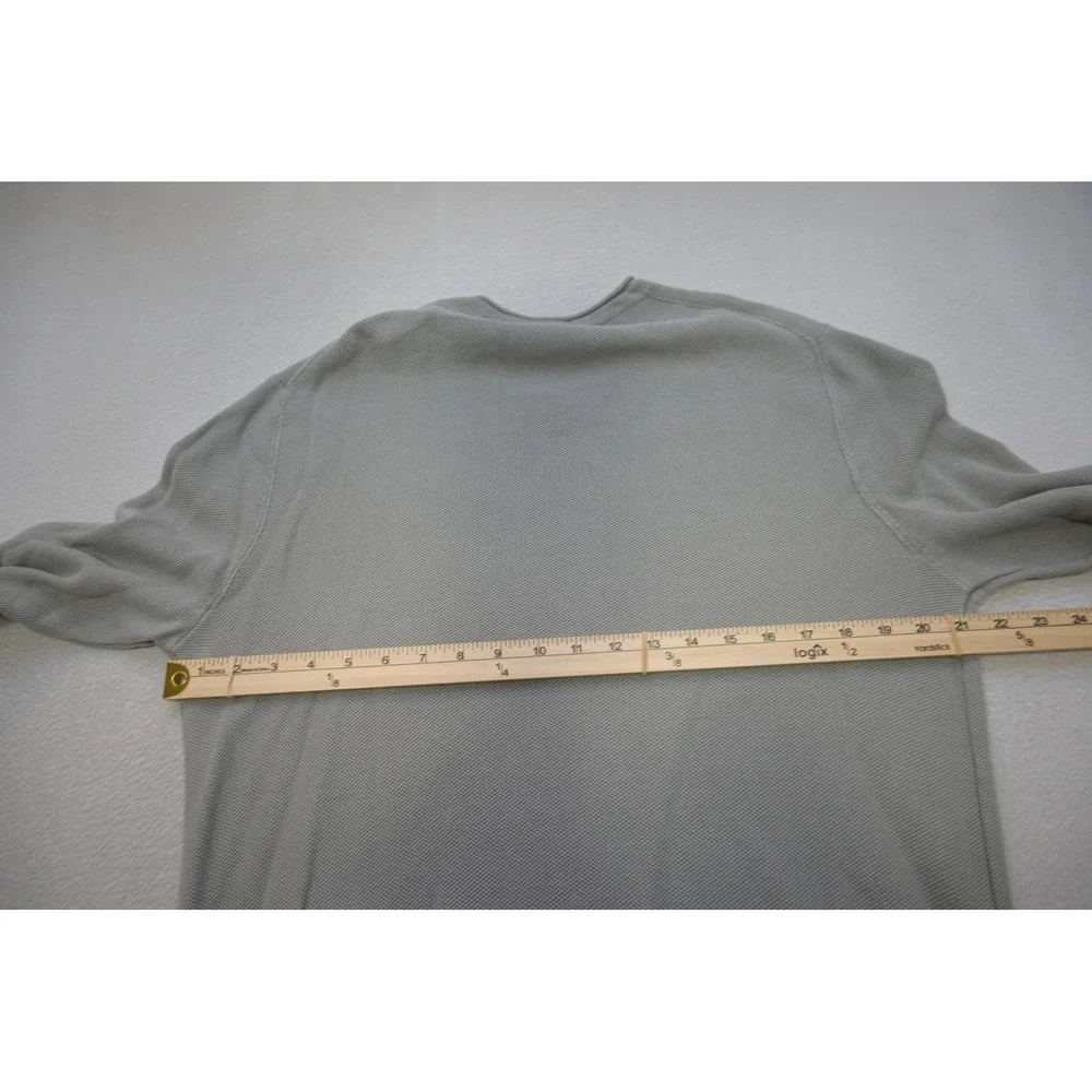 Banana Republic Thermal Sweater Mens Large Gray Long Sleeve‎ Waffle Knit NWT